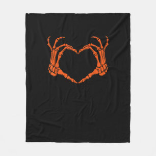 Manta Polar Skeleton Hand Heart Rótulo Disstume Halloween Dise