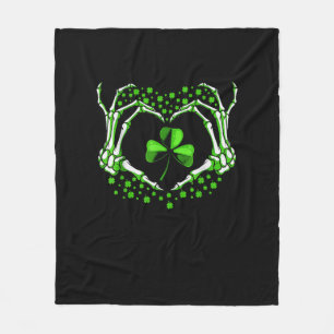 Manta Polar Skeleton Hand Heart Shamrock St Patricks Day Paddy