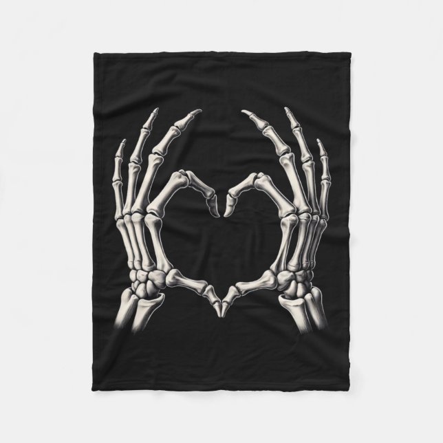 Manta Polar Skeleton Hand Heart Xray Retro Funny Halloween Cos (Anverso)