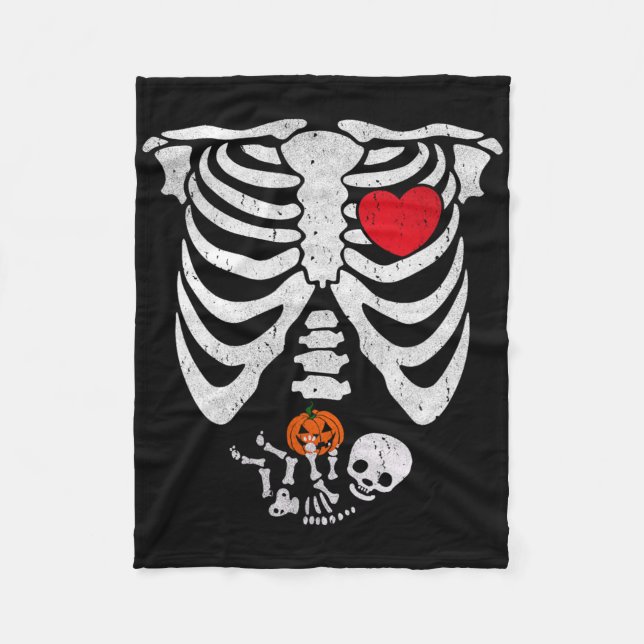 Manta Polar Skeleton Heart Halloween Disfraces De (Anverso)