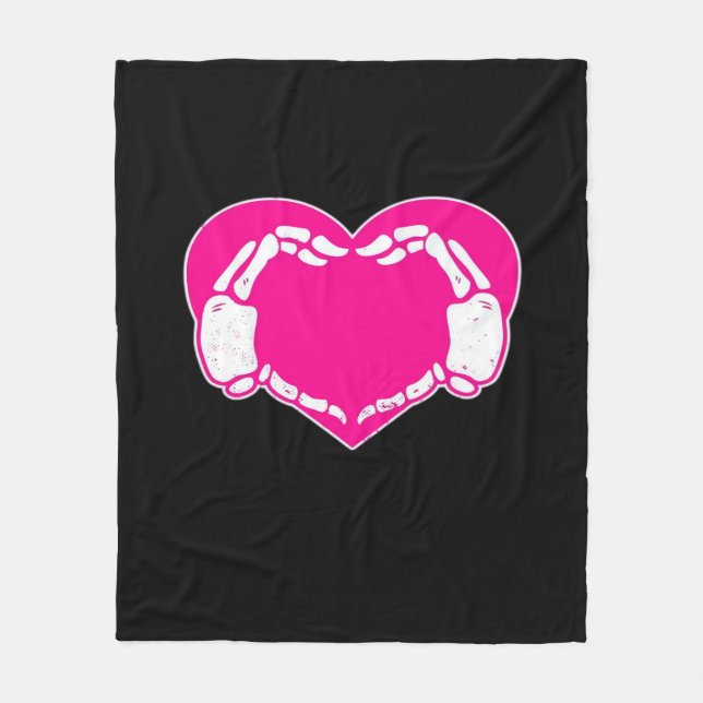Manta Polar Skeleton Heart Hands Gothic Valentine Classic (Anverso)