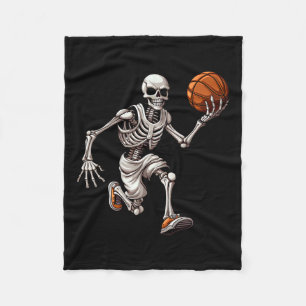 Manta Polar Skeleton Jugando Baloncesto Halloween Skull Lover