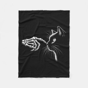 Manta Polar Skeleton Mano Boop Mascota Gato Negro Para Mujeres