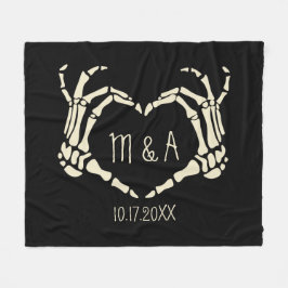 Manta Polar Skeleton Manos Forma Corazón Boda Personalizada