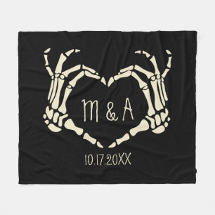 Manta Polar Skeleton Manos Forma Corazón Boda Personalizada