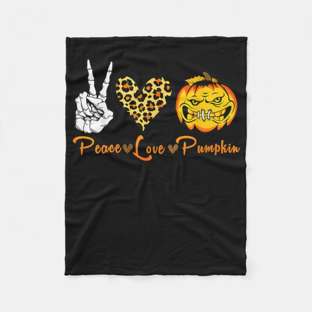 Manta Polar Skeleton Peace Leopard Love Scary Pumpkin Hallowee (Anverso)