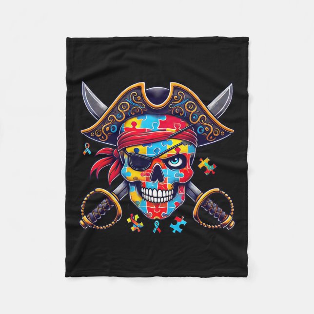 Manta Polar Skeleton Pirate Skull Halloween hombres mujeres ni (Anverso)