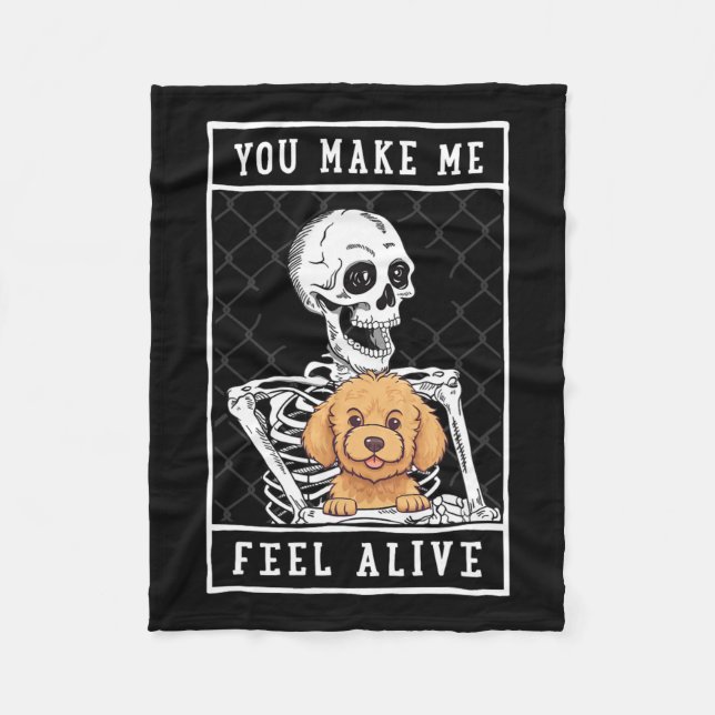 Manta Polar Skeleton que sientas que Halloween me viva (Anverso)