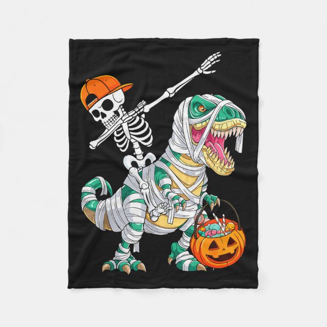 Manta Polar Skeleton Riding Dancing Dab Dinosaur T Rex Hallowe (Anverso)