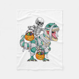 Manta Polar Skeleton Riding Dinosaur T Rex Fun Niños Hallo