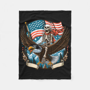 Manta Polar Skeleton Riding Eagle Estadounidense 4 De Julio Pa