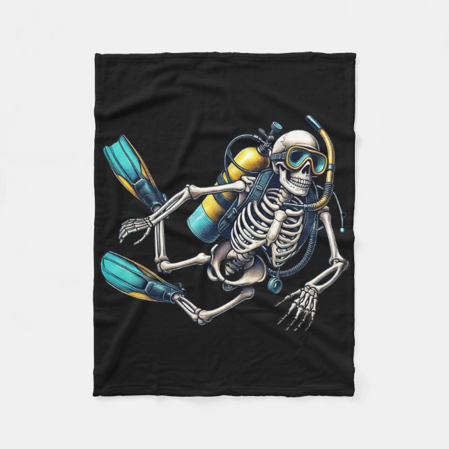 Manta Polar Skeleton Scu Buceo Halloween Skeleton Scu Diver (Anverso)