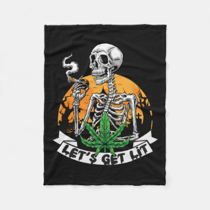 Manta Polar Skeleton Stoner Smoking Weed Vamos a conseguir Hal