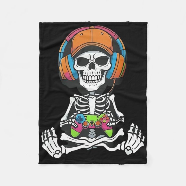 Manta Polar Skeleton Video Game Halloween Gaming Gamer Boys Me (Anverso)