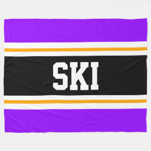 Manta Polar SKI Bandas de Carreras amarillo negro violeta y br