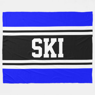 Manta Polar SKI Bandas de Carreras blanca azul brillante azul