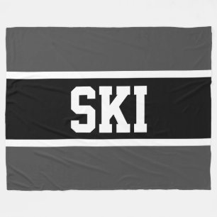 Manta Polar SKI Deportiva audaz Bandas Gris Blancas Negra