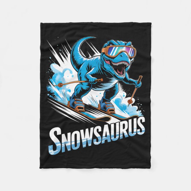 Manta Polar Ski Dinosaur Winter Sport Skier Dino Funny Skiing  (Anverso)