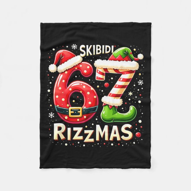 Manta Polar Skibidi 67 Rizzmas Christmas Meme Funny Elf Santa  (Anverso)