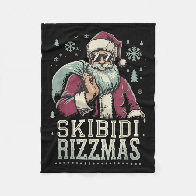 Manta Polar Skibidi Rizzmas Cool Santa Funny Christmas Rizz Ri (Anverso)
