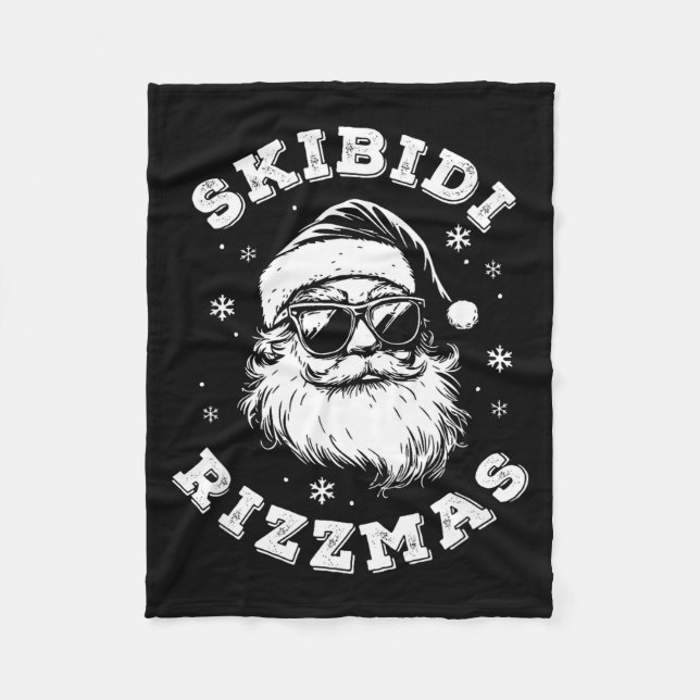 Manta Polar Skibidi Rizzmas Santa Funny Christmas Gen Alpha Sl (Anverso)