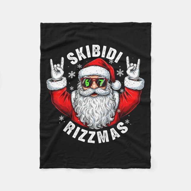 Manta Polar Skibidi Rizzmas Santa Sungles Funny Christmas Men  (Anverso)