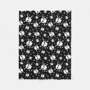 Manta Polar Skull and Crossbone Black Sherpa Fleece Blanket