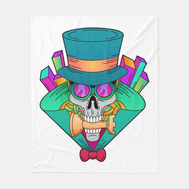 Manta Polar Skull en ajedrez con pieza de ajedrez Rook (Anverso)