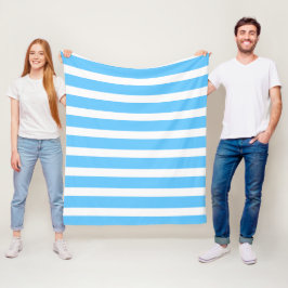 Manta Polar Sky Blue and White Cabana Stripes