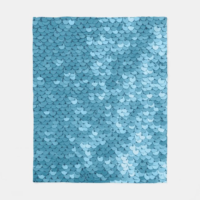 Manta Polar Sky blue shiny fabric with sequins, abstract backg (Anverso)