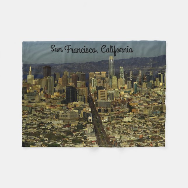 Manta Polar Skyline de San Francisco #13 Fleece Blanket (Frente (Horizontal))