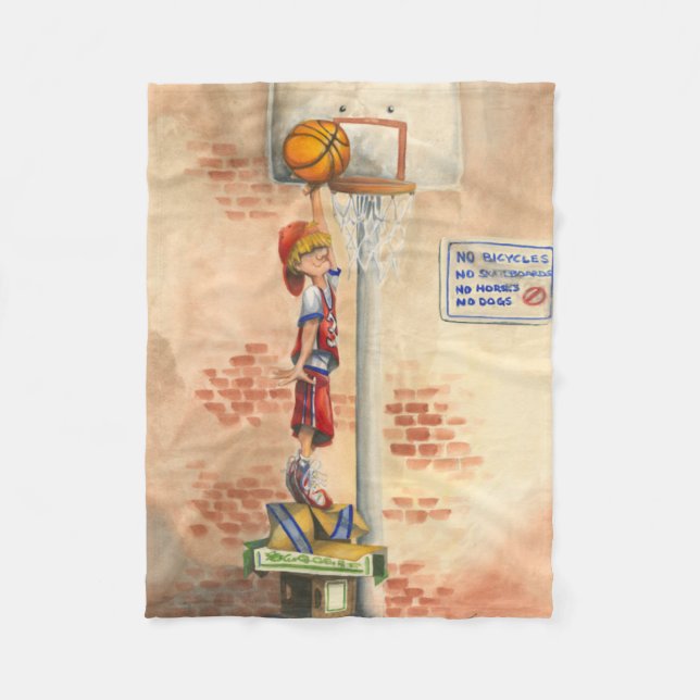 Manta Polar Slam Dunk en Basketball Hoop por Jay Throckmorton (Anverso)
