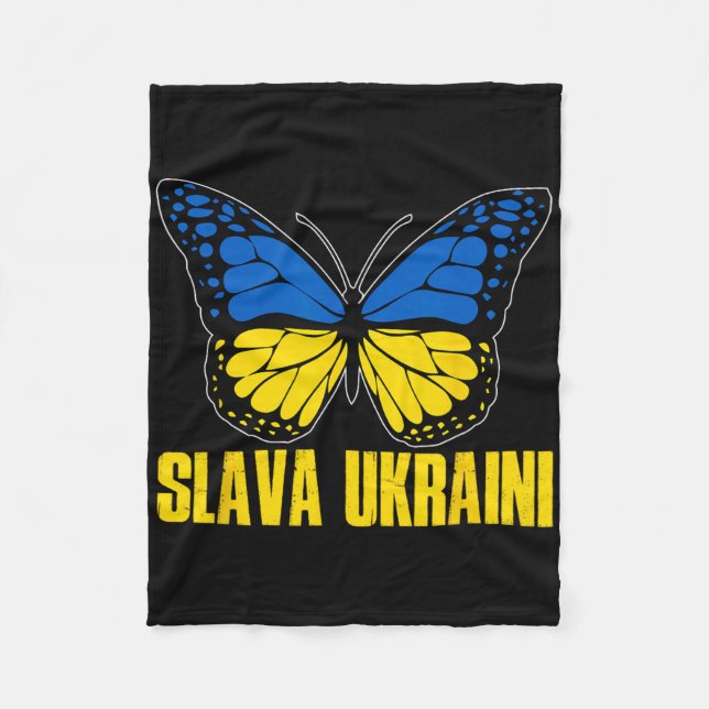 Manta Polar Slava Ukraini Support Ukraine Retro Ukrainian Flag (Anverso)