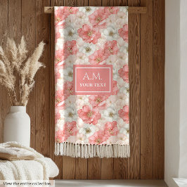 Manta Polar Sleek Alcohol Ink Blush and Gold Trendy Monogram