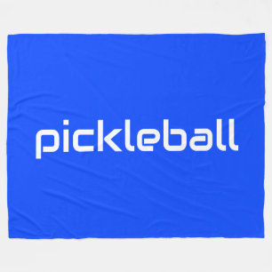 Manta Polar Sleek Modern White PICKLEBALL Texto Sobre Azul Bri
