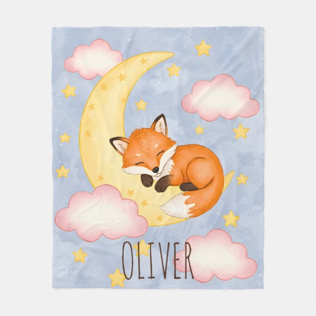 Manta Polar Sleeping Fox on Crescent Moon Nursery Dream (Anverso)