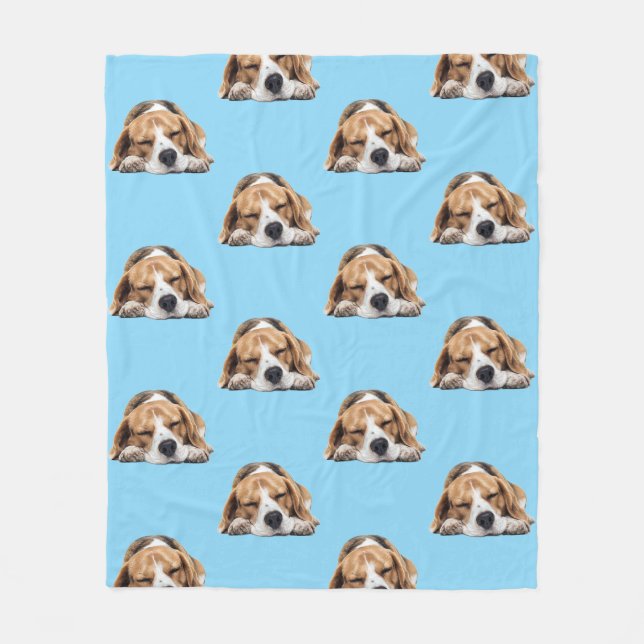 Manta Polar Sleepy Beagle Dog Blanket (Anverso)