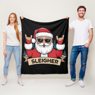 Manta Polar Sleigher de Navidad Santa Rock Xmas Rocker