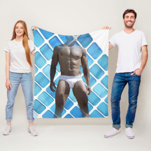 Manta Polar SlipperyJoe hombre muscular seis empates abs macho