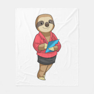 Manta Polar Sloth como secretario con Notepad