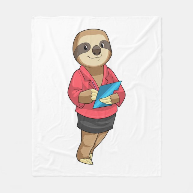 Manta Polar Sloth como secretario con Notepad (Anverso)
