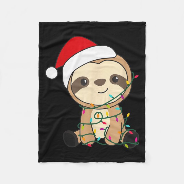 Manta Polar Sloth Merry Christmas Winter Sloths Christmas  (Anverso)