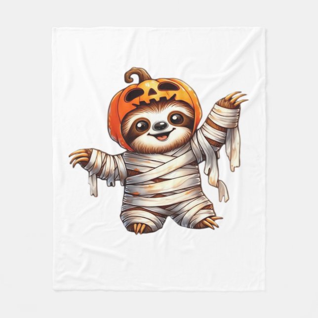 Manta Polar Sloth Mummy Halloween Classic T-Shirt (Anverso)