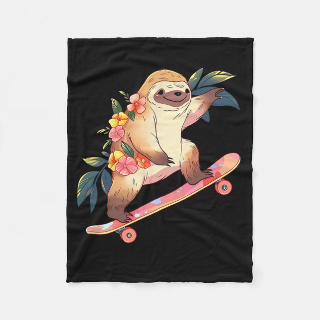 Manta Polar Sloth Riding Skateboard Skater Skateboarder Skateb (Anverso)