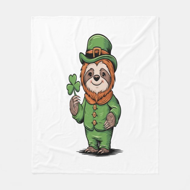Manta Polar Sloth St Patrick's Day Irish Lucky (Anverso)