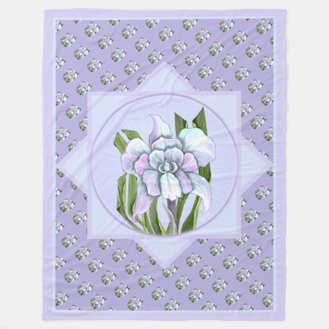 Manta Polar Smeraldo flor faja faja (Anverso)