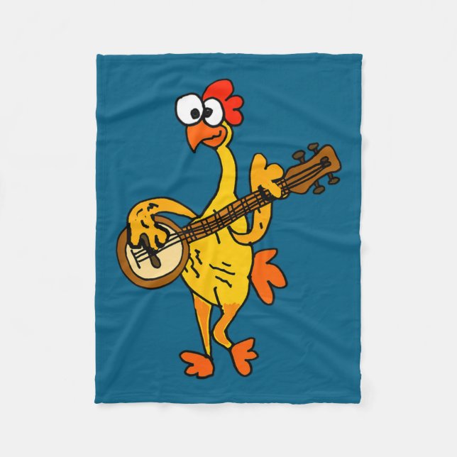 Manta Polar Smileteestank Funny Rubber Chicken Playing Banjo C (Anverso)