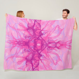 Manta Polar SMOKE PINK - Arte fractal moderno y abstracto -