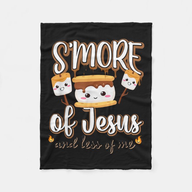 Manta Polar Smore Of Jesus Menos De Yo Camper Cristiano Campin (Anverso)