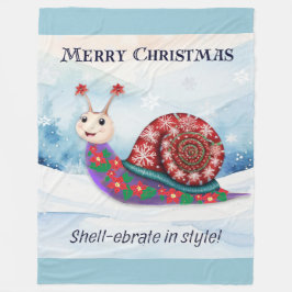 Manta Polar Snail Pun Humorny Gracioso Feliz Navidad
